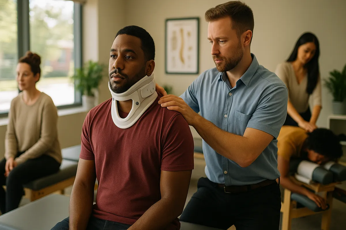 Car accident injury chiropractor treating whiplash and back pain at Pain Center of Morris Elizabeth NJ