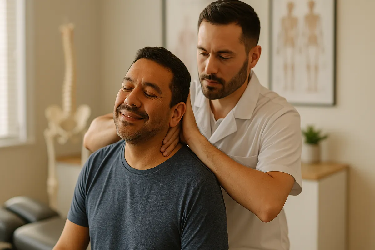 Paciente recibiendo tratamiento de dolor de cuello en Elizabeth NJ